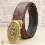Ceinture en cuir camel style western