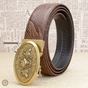 Ceinture en cuir camel style western