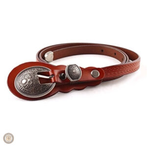 Ceinture camel femme boucle western élégante
