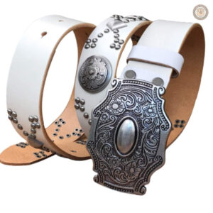 Ceinture blanche pour femme style western