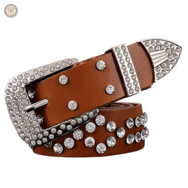 Ceinture décorée de strass pour style western