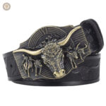 Ceinture western en cuir pour homme