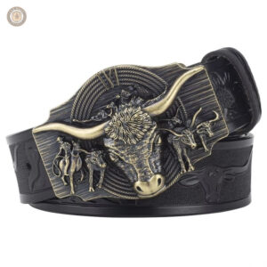 Ceinture western en cuir pour homme