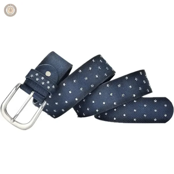 Accessoire mode femme, ceinture cowboy en cuir bleu