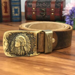 Ceinture en cuir inspirée de la culture indienne