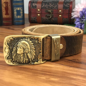 Ceinture en cuir inspirée de la culture indienne