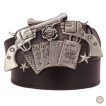 Ceinture Cowboy Revolvers en cuir noir