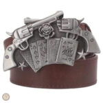 Ceinture cowboy avec motif de revolvers décoratifs
