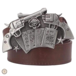 Ceinture cowboy avec motif de revolvers décoratifs