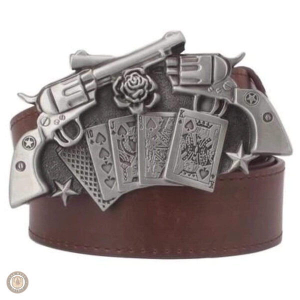 Ceinture cowboy avec motif de revolvers décoratifs