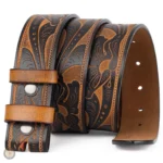 Ceinture cowboy sans boucle en cuir