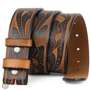 Ceinture cowboy sans boucle en cuir