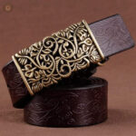 Ceinture femme style western en cuir