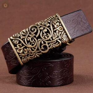 Ceinture femme style western en cuir