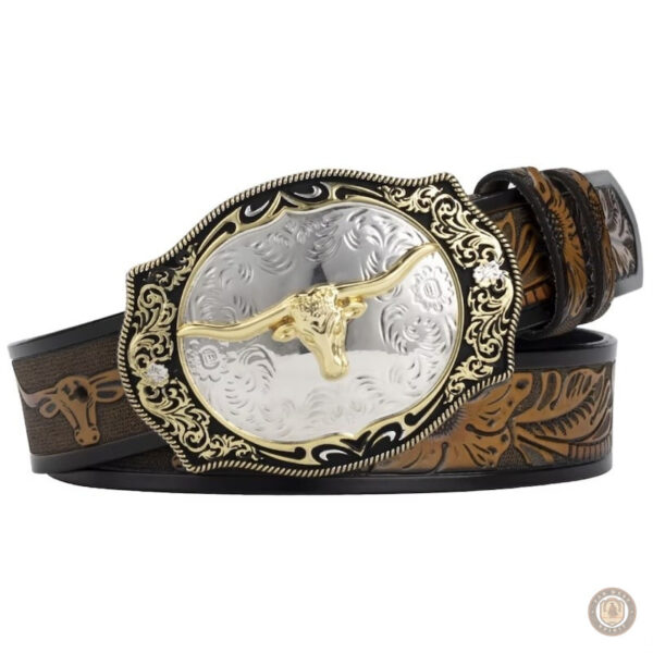 Ceinture en cuir grande taille avec boucle cowboy