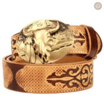 Ceinture cowboy homme en cuir véritable