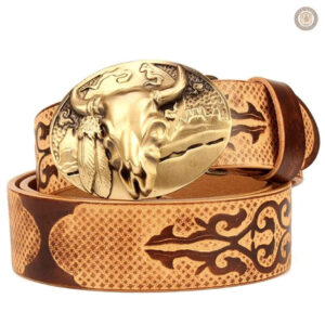Ceinture cowboy homme en cuir véritable