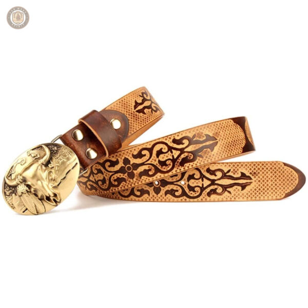 Ceinture élégante style cowboy, cuir durable