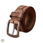 Ceinture en cuir marron homme style western