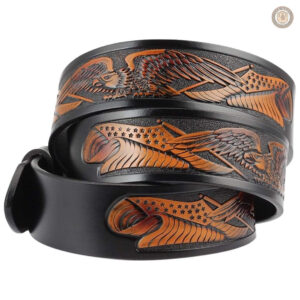 Ceinture cuir repoussé western femme