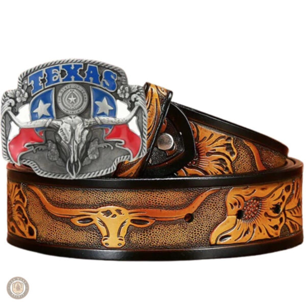 Ceinture cuir repoussé artisanale western femme