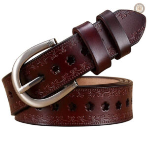 Ceinture cuir marron femme style western