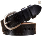 Cuir marron pour ceinture femme au style western