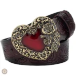Ceinture en cuir pour femme style cowboy