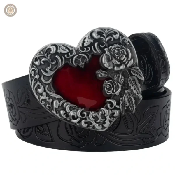 Ceinture femme style cowboy en cuir