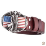 Ceinture large avec boucle décorative, look rustique