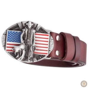 Ceinture large avec boucle décorative, look rustique