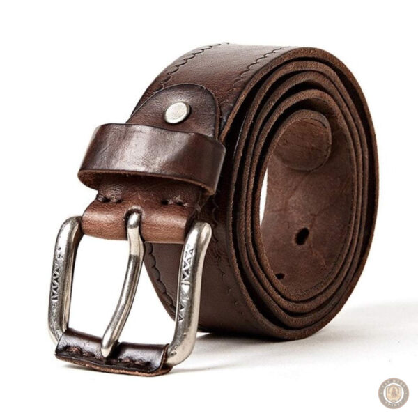 Ceinture western robuste en cuir véritable