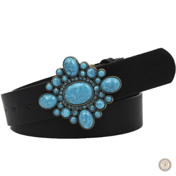Ceinture turquoise style western pour femme