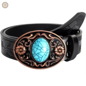 Accessoire mode femme, ceinture marron style western