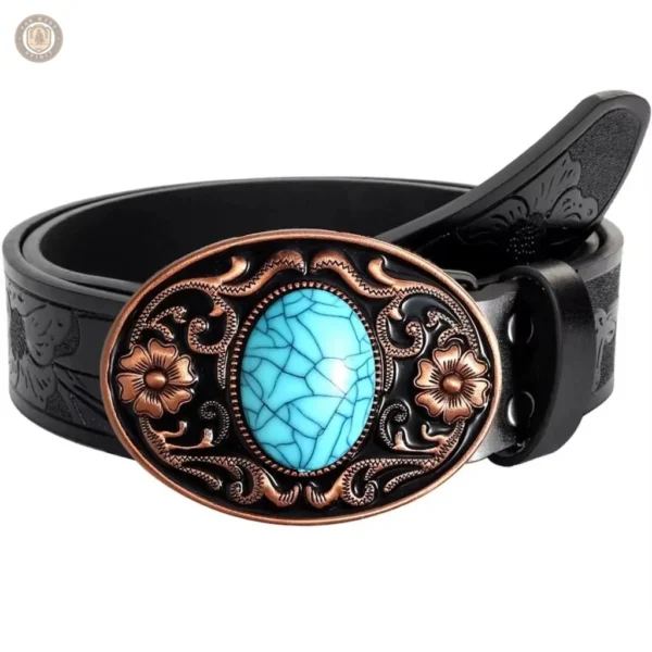 Accessoire mode femme, ceinture marron style western