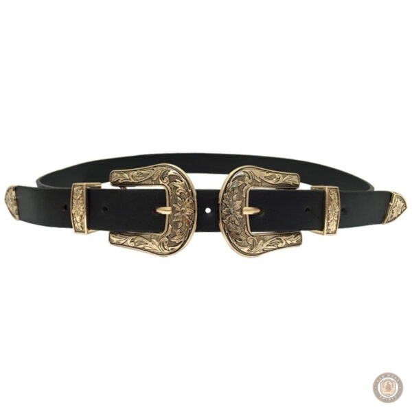 Accessoire mode femme, ceinture double boucle style western