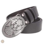 Ceinture cuir boucle western pour femme