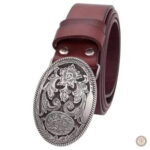 Ceinture élégante en cuir avec boucle western