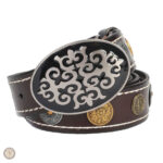 Ceinture western en cuir avec ornement concho