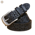 Ceinture en cuir western femme aux motifs floraux