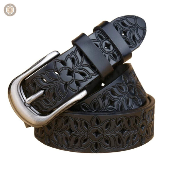 Ceinture en cuir western femme aux motifs floraux