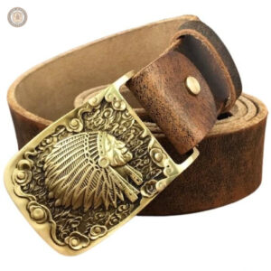 Ceinture en cuir épaisse pour homme style cowboy