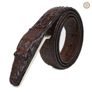 Ceinture Western en cuir crocodile pour homme