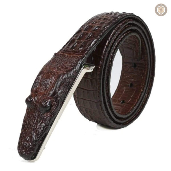 Ceinture Western en cuir crocodile pour homme