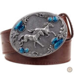 Ceinture femme style cowboy en cuir