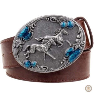 Ceinture femme style cowboy en cuir