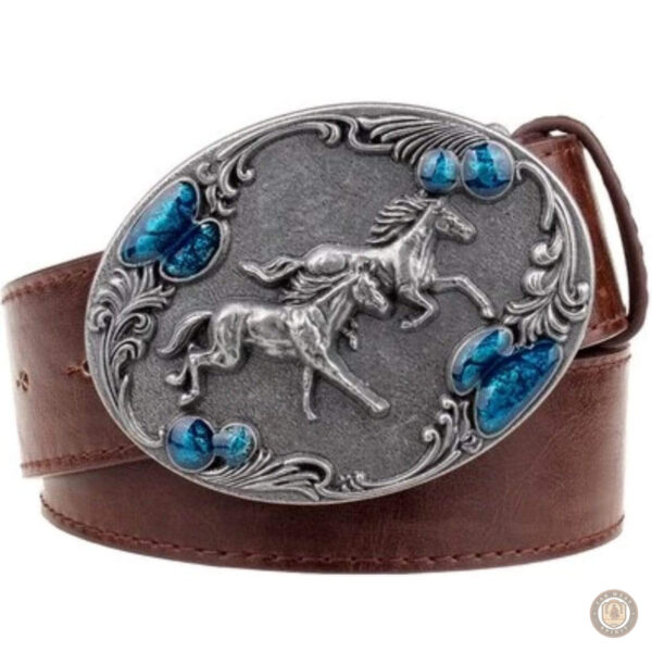 Ceinture femme style cowboy en cuir