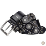 Ceinture femme cuir noir style western
