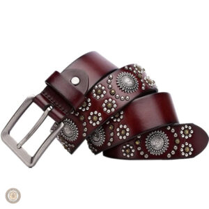 Ceinture western en cuir noir pour femme