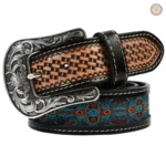 Ceinture large cuir femme style western